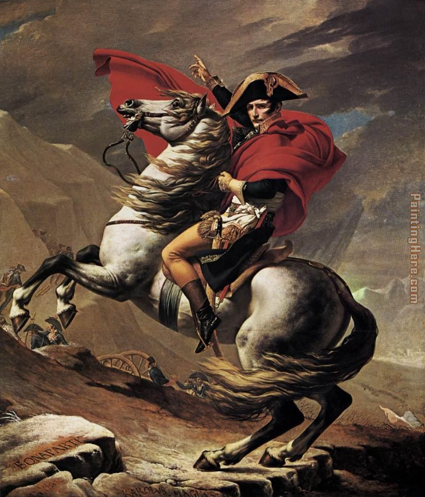 Napoleon crossing the Alps painting - Jacques-Louis David Napoleon crossing the Alps art painting